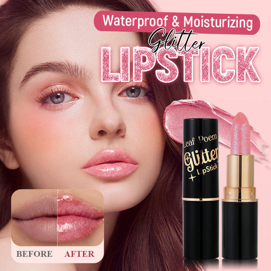 💋 KÖP 1 FÅR 1 GRATIS! ✨ GLITTERLÄPPSTIFT - Vattentät & Återfuktande, Långvarig Färg med Vitamin E, Perfekt för Fest och Vardag 🌟💄
