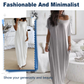 👗 50% RABATT! 💃 Lång Sommarklänning för Damer – Ledig Stil, Lös Passform, Enfärgad & Korta Ärmar För En Avslappnad Look ☀️