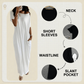 👗 50% RABATT! 💃 Lång Sommarklänning för Damer – Ledig Stil, Lös Passform, Enfärgad & Korta Ärmar För En Avslappnad Look ☀️