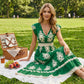 👗 50% RABATT! 🌸 Maxiklänning med V-ringning och barockmönster för kvinnor – Elegant, ledig & perfekt för sommarfester, bröllop eller romantiska utekvällar ✨