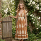 👗 50% RABATT! 🌸 Maxiklänning med V-ringning och barockmönster för kvinnor – Elegant, ledig & perfekt för sommarfester, bröllop eller romantiska utekvällar ✨