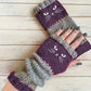 ⚡ Julrea 50% Rabatt! 🎉 Varma & Mysiga Stickade Fingerlösa Handskar – Sött Kattmönster för Kvinnor 🧤🐱📦