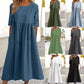👗 60% RABATT! 🌿 Bomullsklänning med Rund Halsringning – Lätt, Bekväm & Perfekt för Alla Tillfällen ✨