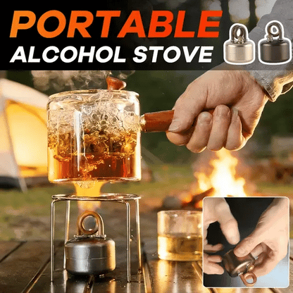 🔥 50% RABATT! 🏕️ Mini Självtrycksatt Spritkök för Camping – Kompakt, Lätt & Perfekt För Utomhusbruk ⛺