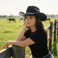 🤠 50% RABATT! 💖 Cowboyhatt för damer med strasshjärta – Elegant fedora i fransk jazzstil – Snygg detalj, lätt & justerbar – perfekt för festivaler, konserter eller en chic sommarkväll 🎶