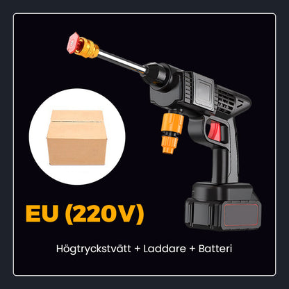 💦 69% RABATT 2025! ✨ Bärbar Sladdlös Högtryckstvätt - 2000mAh Batteri & 4 Munstycken för Bil, Cykel och Trädgård 🚗🌿