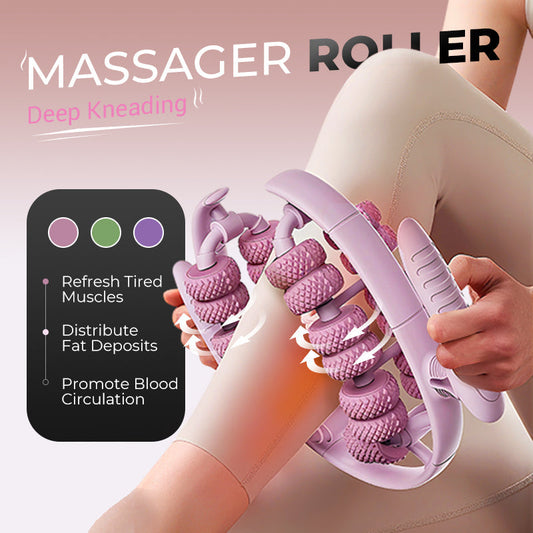 🦵 KÖP 3, FÅ 1 GRATIS! 💆‍♀️ Benmassagerull – Muskelavslappning, Triggerpunktsterapi & Anti-celluliter ✨