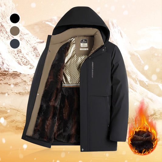 🧥 70% OFF JULERBJUDANDE! ✨ Parkacoat med Termohuva för Män - Vattentät och Vindtät med Foder för Extrem Vintervärme ❄️🎁