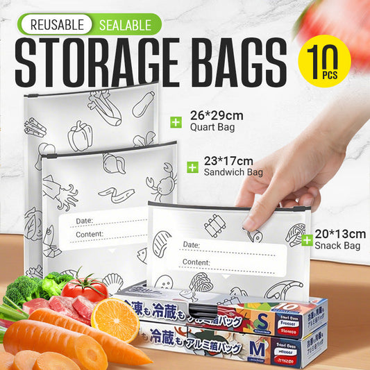 🥡 KÖP 2, FÅ 1 GRATIS! 🍗 Återanvändbara Förslutningsbara Aluminiumpåsar – Frigör Smak, Uppbevarar Färskhet & Perfekt för Matlådor/Grill 🍱
