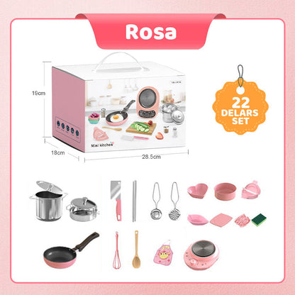 👧🏻 60% RABATT! 🎉 22-delars Mini-Köksleksak – Ljud & Ljus, Utvecklande & Realistisk Lek 🍳📦