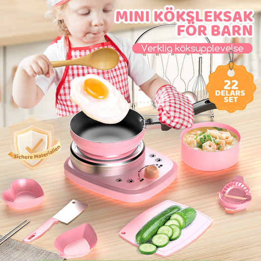 👧🏻 60% RABATT! 🎉 22-delars Mini-Köksleksak – Ljud & Ljus, Utvecklande & Realistisk Lek 🍳📦