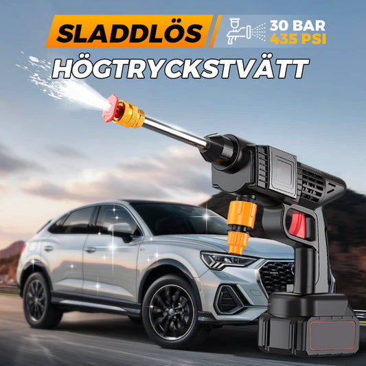 💦 69% RABATT 2025! ✨ Bärbar Sladdlös Högtryckstvätt - 2000mAh Batteri & 4 Munstycken för Bil, Cykel och Trädgård 🚗🌿