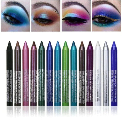 💄 50% RABATT! 🎨 14-delars Set med Vattenfast Gel-Eyeliner – Metallisk & Pärlemorskimrande Finish, Långvarig & Smetfri Formula För Perfekt Linning 👁️