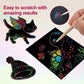 🎨 KÖP 2, FÅ 1 GRATIS! 🎅 DIY Rainbow Magic Scratch Paper Art Set (100 st) – Kreativt, Roligt & Perfekt Julklapp ✨
