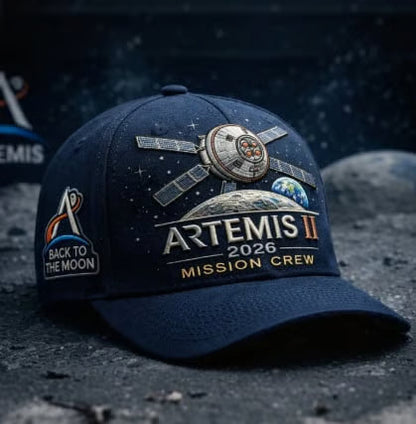 🧢 50% RABATT! 🌕 Artemis II Lunar Mission Commemorative Cap – Handtryckt Premiumkeps, Unikt Rymdtema & Perfekt För Samlare & Rymdentusiaster 🚀