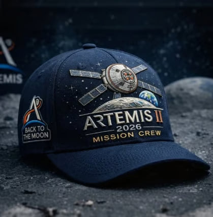 🧢 50% RABATT! 🌕 Artemis II Lunar Mission Commemorative Cap – Handtryckt Premiumkeps, Unikt Rymdtema & Perfekt För Samlare & Rymdentusiaster 🚀