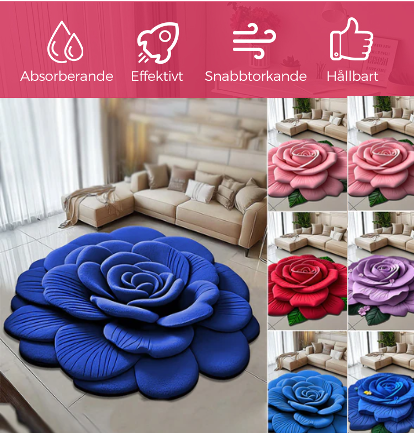 🌸 50% RABATT! 🏠 Blommig Plysch och Diatomit Golvmatta – Mjuk & Avslappnande, Självdämpande & Skönsam Mot Hud 🌿
