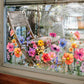 🌺 KAUFE 2, ERHALTE 1 GRATIS! ☀️ Färgglada Blombukett Fönsterdekal – UV-beständig, Selbstklebend & Rückstandsfrei entfernbar 💐