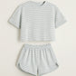 👚 60% RABATT! 🌙 2-delad Shorts & Topp Set – Dampyjamas med Randmönster, Mjukt Tyg & Perfekt För Sov & Avkoppling 🛌