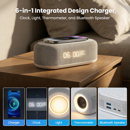 🔋 50% RABATT! ⌚ 6-i-1 Trådlös Laddningsstation – Laddar iPhone, Watch, AirPods & Mer, Kompakt Design 📱