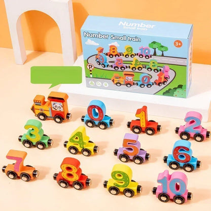 🚗 50 % RABATT! 🔥 Magnetischer Holzzug mit Zahlen & Buchstaben – Pädagogisches Lernspielzeug & Motorik-Puzzle für Kinder 🔤🚂
