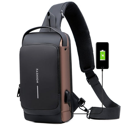 🎒 50% RABATT! 🔒 Sportaxelväska med USB-laddning – Stöldsäker, dolda fack & perfekt för pendling – Ladda mobilen när du går – praktisk & stilren 🚶‍♂️✨
