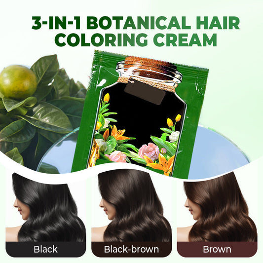 💇‍♀️ 50% RABATT! 🎉 3-i-1 Botanisk Hårfärgningskräm – Nårande, Ammoniakfri & Långvarig Glans 🌿📦