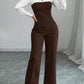 👚 60% RABATT! 👖 Elegant Randig Blus med V-ringning & Vida Byxor för Damer – Klassisk Look, Bekväm & Mångsidig ✨