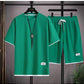 👕 50% RABATT! 🧇 Vaffeltyg Kortärmad T-shirt 2-delat Set – Bekväm Passform, Andningsbar Bomull & Perfekt För En Avslappnad Vardagslook 🏠
