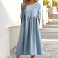 👗 60% RABATT! 🌿 Bomullsklänning med Rund Halsringning – Lätt, Bekväm & Perfekt för Alla Tillfällen ✨