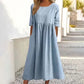 👗 60% RABATT! 🌿 Bomullsklänning med Rund Halsringning – Lätt, Bekväm & Perfekt för Alla Tillfällen ✨