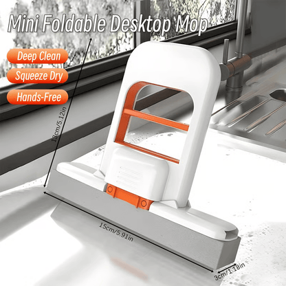 🧹 50% RABATT! ✨ Mini Vikbar Skrivbordsmopp – Våt- & Torranvändning, Kompakt & Perfekt för Hem & Kontor 🧽