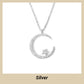 🌙 50% RABATT NU ! ✨ Mån- och Stjärnhalsband – Delikat Silverfärgad Kedja, Glimrande Pendant & Romantisk Symbol 💫