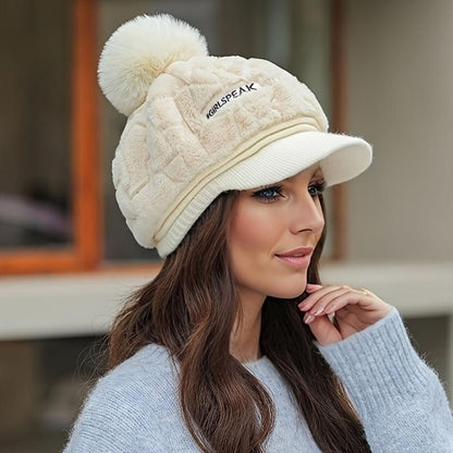 🧣 50% RABATT! 🎁 Vinterhatt för Dam med Kort Brätte – Mjuk, Varm & Stilren Design för Kallt Väder ❄️👒📦