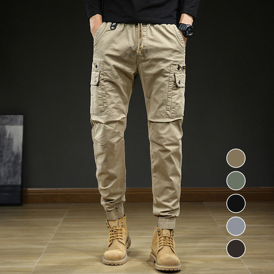 👖 50% RABATT! 🏃 Herr Mode Casual Mjukisbyxor med Flera Fickor – Avsmalnande Passform, Sträcktyg & Perfekt För Sport, Resor & Fritid 🧳 Fri Frakt