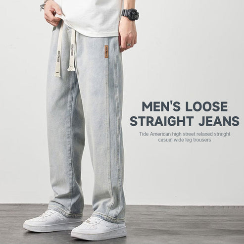 👖 60% RABATT! ✨ Löst Sittande Raka Jeans för Män – Nyhet – Bekväm passform, Hållbart denim & Vardaglig stil 💙