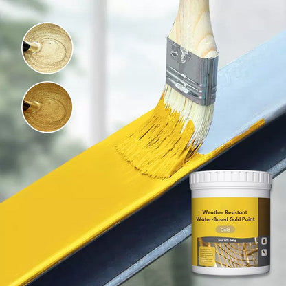🖌️ 50% RABATT! ✨ Väderbeständig Vattenbaserad Guldfärg – Hög Täckkraft, Snabb Torkning & För Inne/Ute ✨