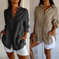 👚 60% RABATT! ✨ Klassisk Strukturerad Skjorta för Dam – Veckad Plissering, Elegant Kavajslag & Tidlös Design 💃