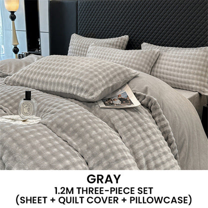 🛏️ 50 % RABATT NU! ✨ Vinterfluffigt mjölkvelour-sängklädesset – ultramjukt termiskt design med modernt broderi för mysiga sängkläder 🏠❄️