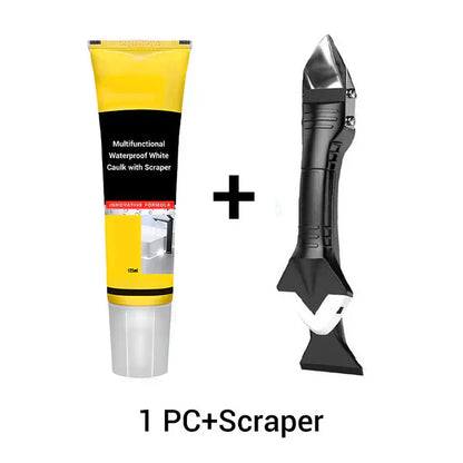 🏠 KÖP 2, FÅ 1 GRATIS! ⛏️ Vit Silikonfogsskrapa – Multifunktionell, Vattentät & Rostfri Klinga 💦