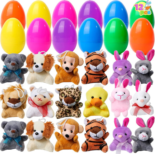 🐰 50% RABATT! 🥚 Förfyllda Påskägg – Fyllda med Plyschdjurleksaker, Färgglada & Perfekta för Äggjakt 🐣