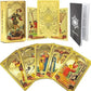 🔮 60% RABATT NU! ✨ Lyxig Gyllene Tarotkortlek – Inklusive Guidebok, Svart Sammetspåse & Spådomskort 🎴📖