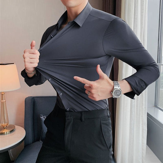 👔 50% RABATT! 🔥 Högstretch, Strykfri Businessskjorta för Män – Bekväm Passform, Andningsbar Bomull & Perfekt För En Professionell Look 💼