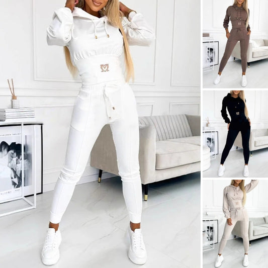 👚 50% OFF NU! ✨ Dam Träningsoverall 2-delad - Mjuk och Andas med Dragsko för Träning och Avkoppling 🏃‍♀️💫