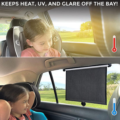 🌞 50% RABATT! 🚗 Infällbar Fönsterrulle Solskydd för Bil & Rum – UV-skydd, Enkel Installation & Justerbar Storlek För Alla Fönster 🏠
