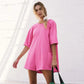 👕 50% RABATT! 🔥 Oversized T-shirt med V-formad Rygg – Ledig Passform, Mjukt Tyg & Perfekt För En Trendig Vardagslook 🌸