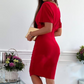 👗 50% RABATT! 💖 Sexig V-ringad Bodyconklänning med Rynkad Hals – Kroppsnära, Elastiskt Material & Mångsidig Stil ✨