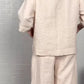 👚 60% RABATT! 🌾 2-delat Set i Bomull & Linne – Oregelbunden Fåll & Vida Byxor, Ledig Stil & Perfekt För Varma Dagar ☀️
