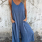 👗 50% RABATT! 🌸 Jumpsuit i bomull & linneblandning för damer – med fickor & justerbara axelband – Lätt, andningsbar & perfekt för varma dagar, strand eller avslappnade sommarlooker ☀️