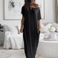 👗 50% RABATT! 💃 Lång Sommarklänning för Damer – Ledig Stil, Lös Passform, Enfärgad & Korta Ärmar För En Avslappnad Look ☀️